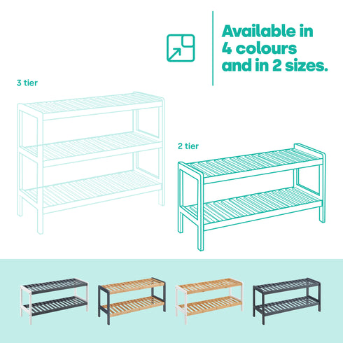 Bamboo 2-Tier Shoe Rack - Natural